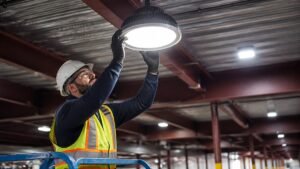 Maintenance inspection of high-bay LED lights
