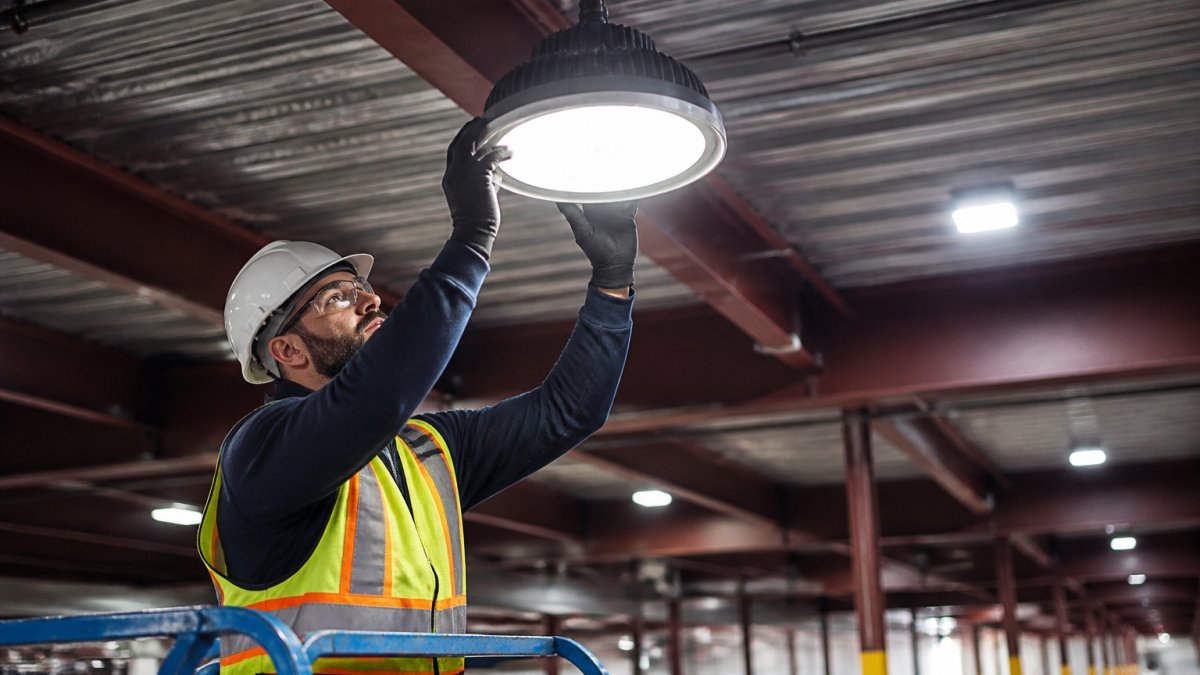 Maintenance inspection of high-bay LED lights